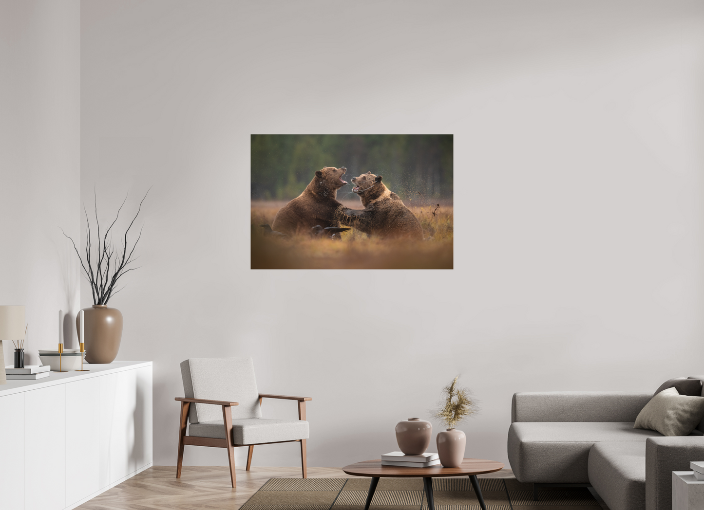 Fighting brown bears