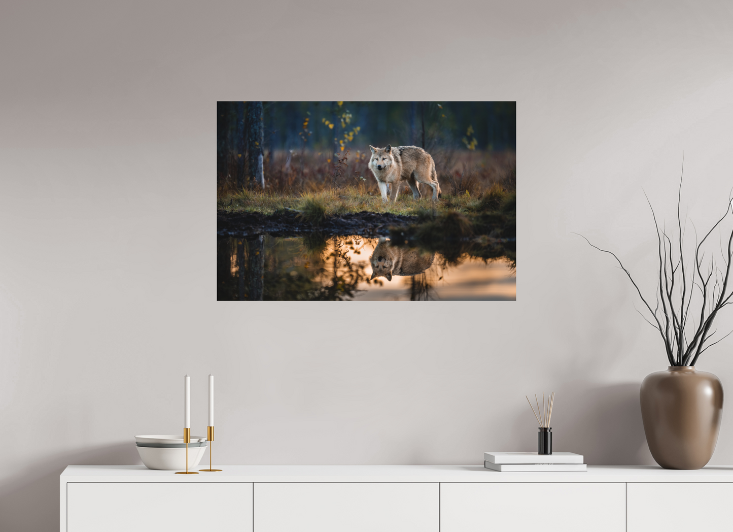 Wolf at the pond