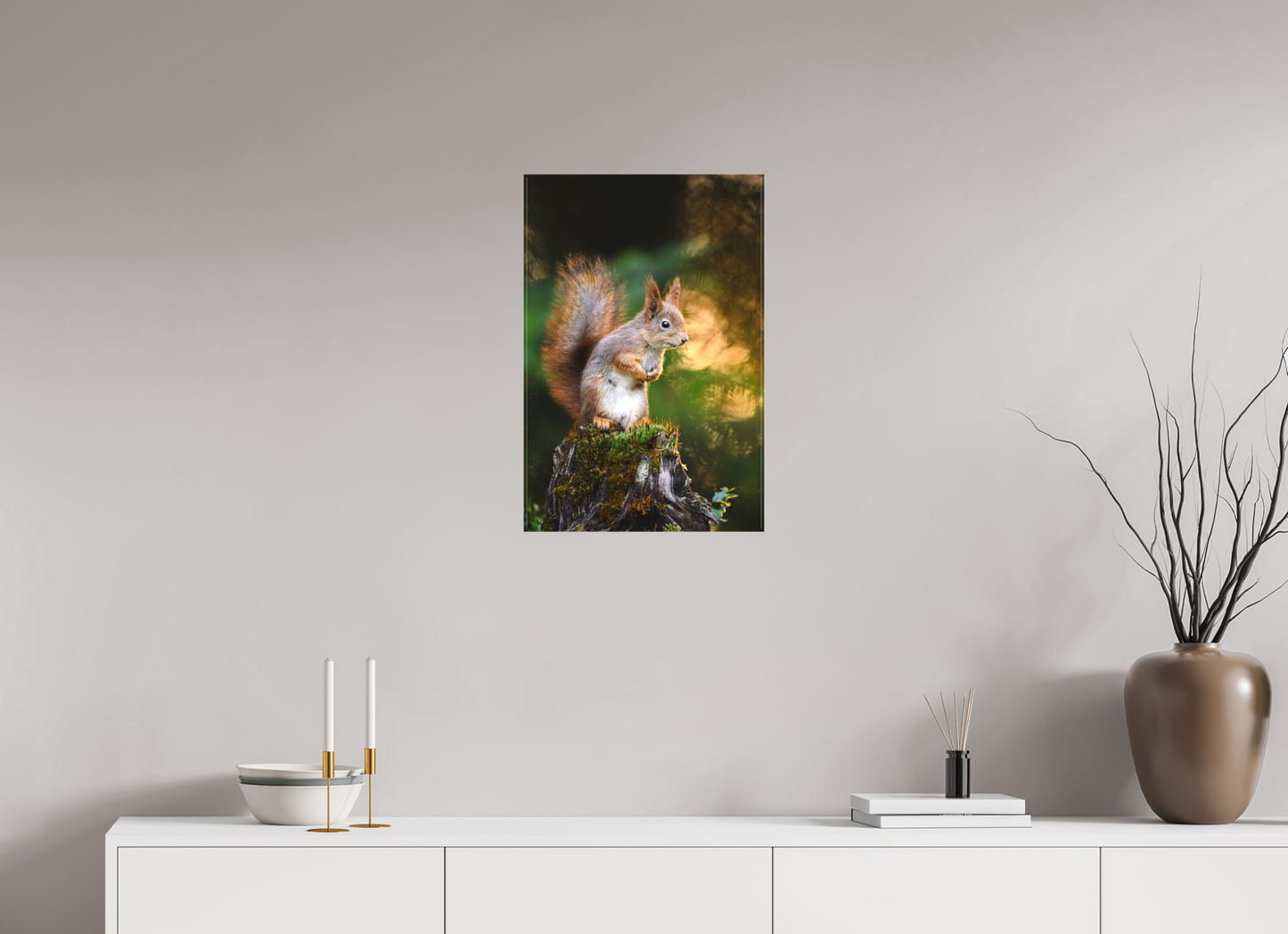 Squirrel in the summer forest
