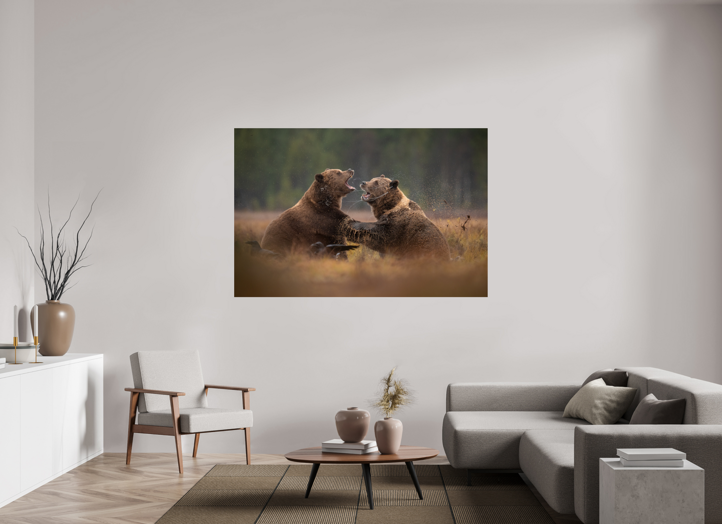Fighting brown bears