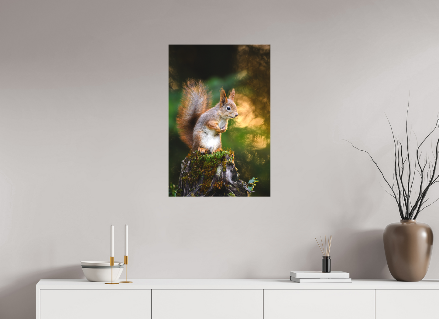 Squirrel in the summer forest