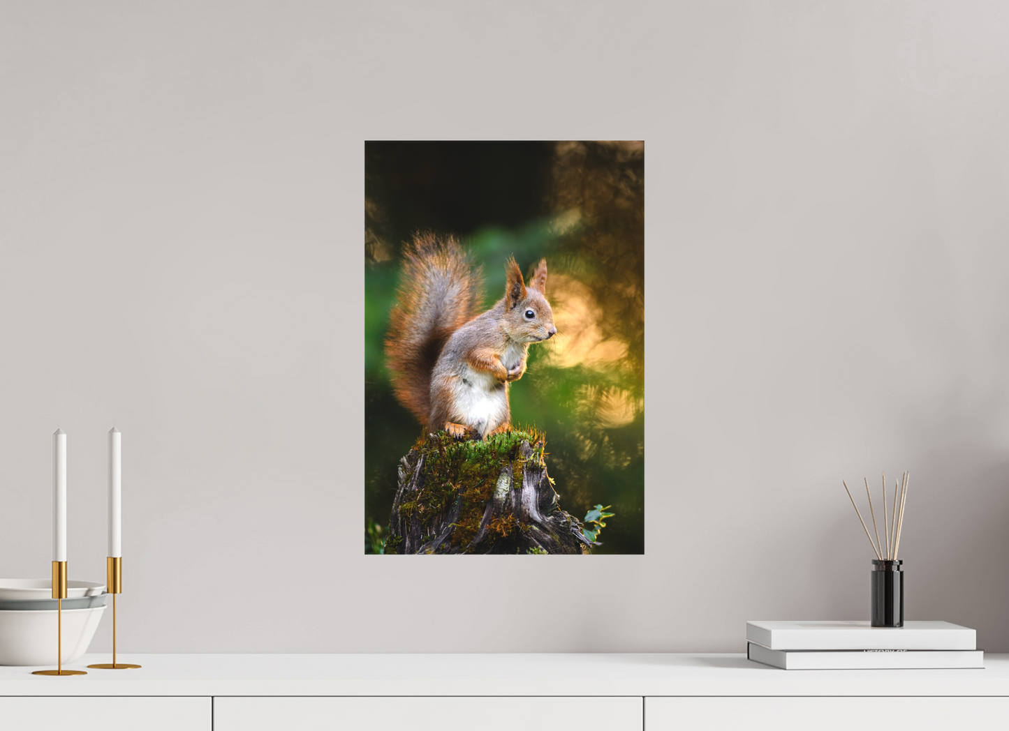 Squirrel in the summer forest