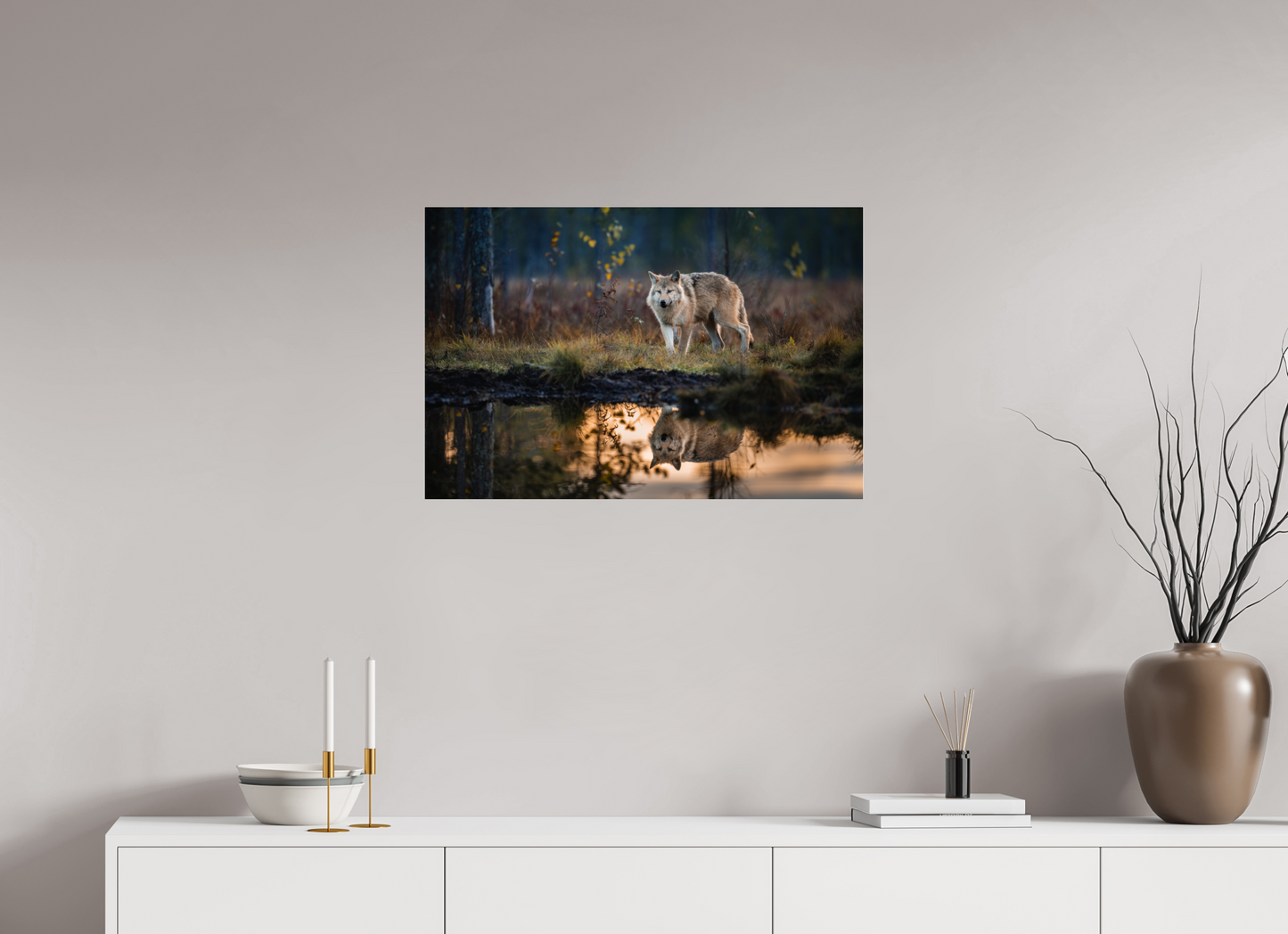 Wolf at the pond