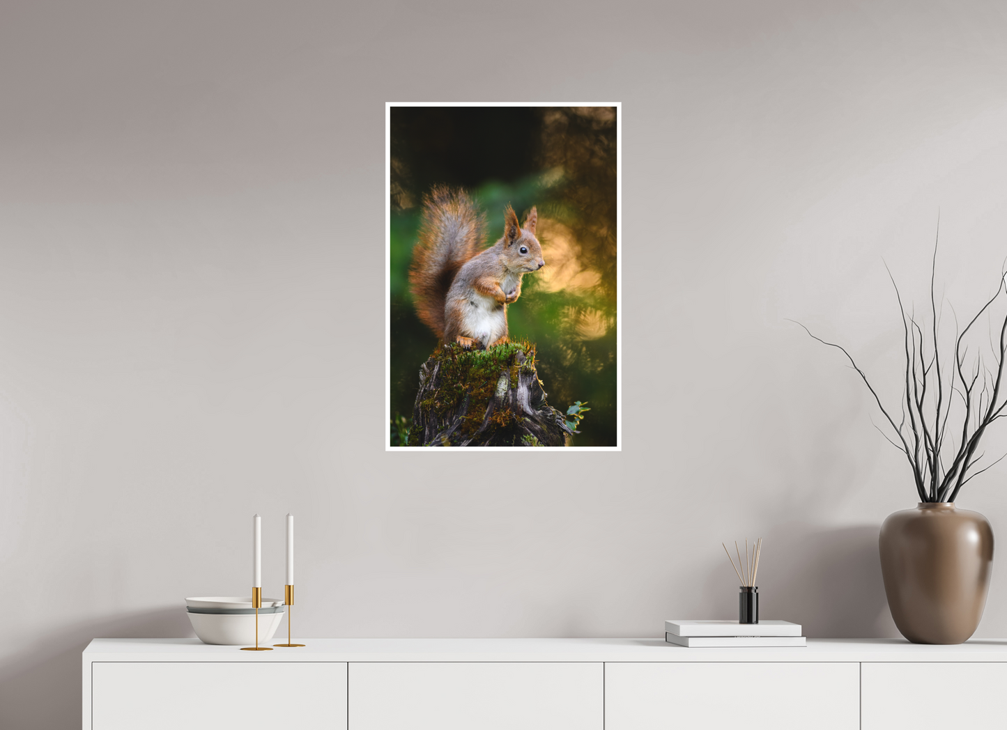 Squirrel in the summer forest