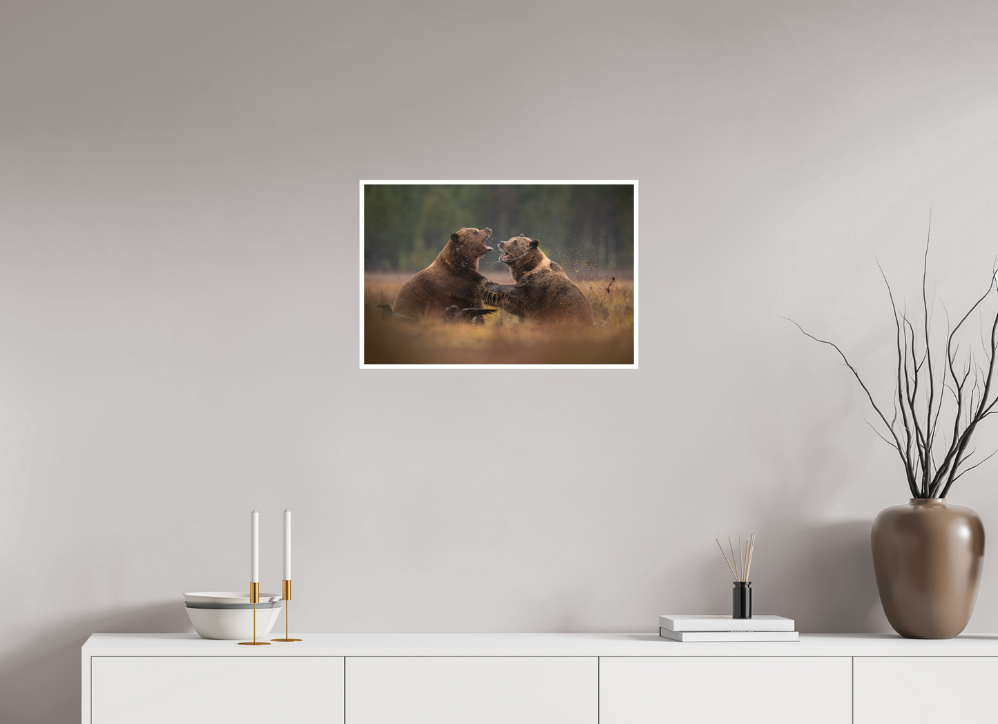 Fighting brown bears