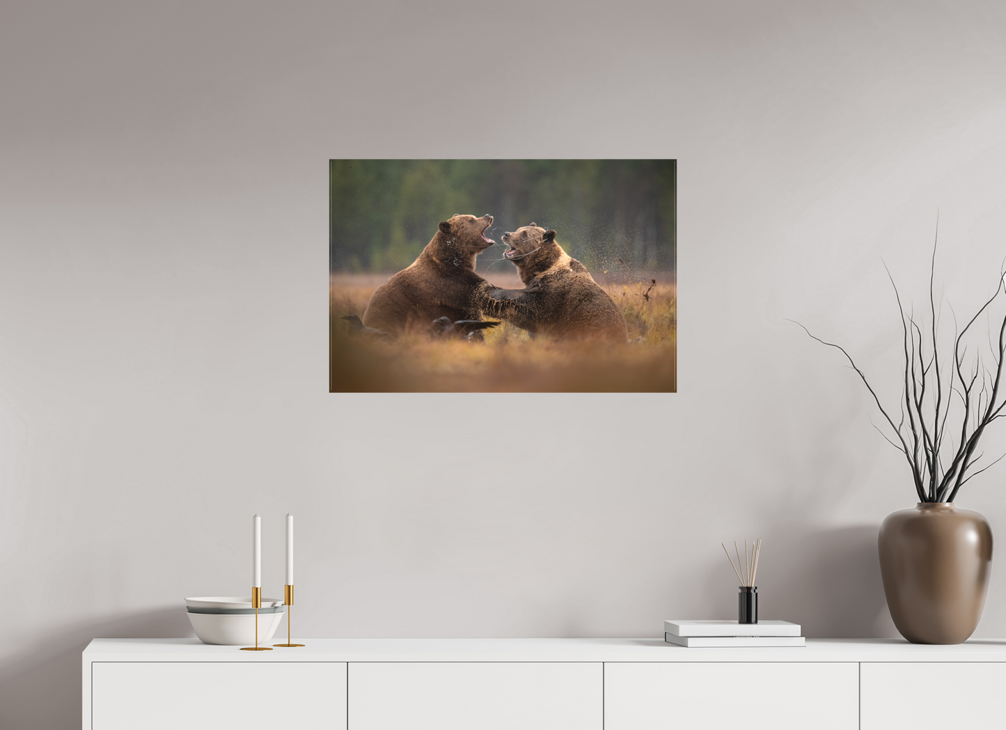Fighting brown bears
