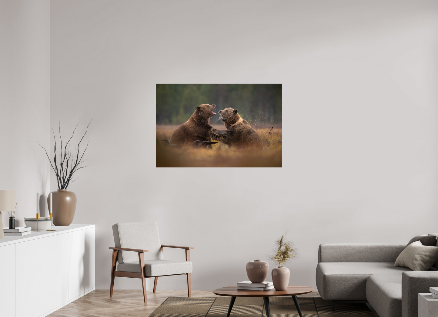 Fighting brown bears