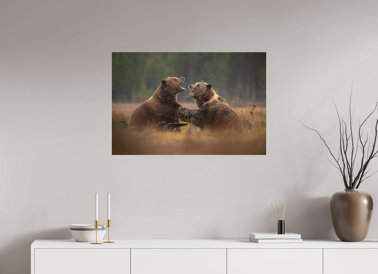 Fighting brown bears