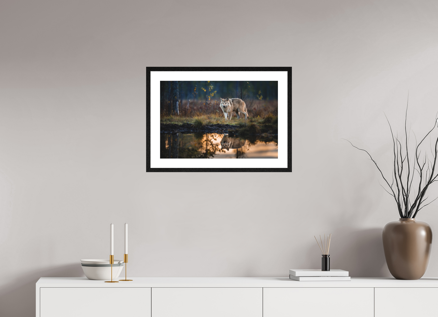 Wolf at the pond