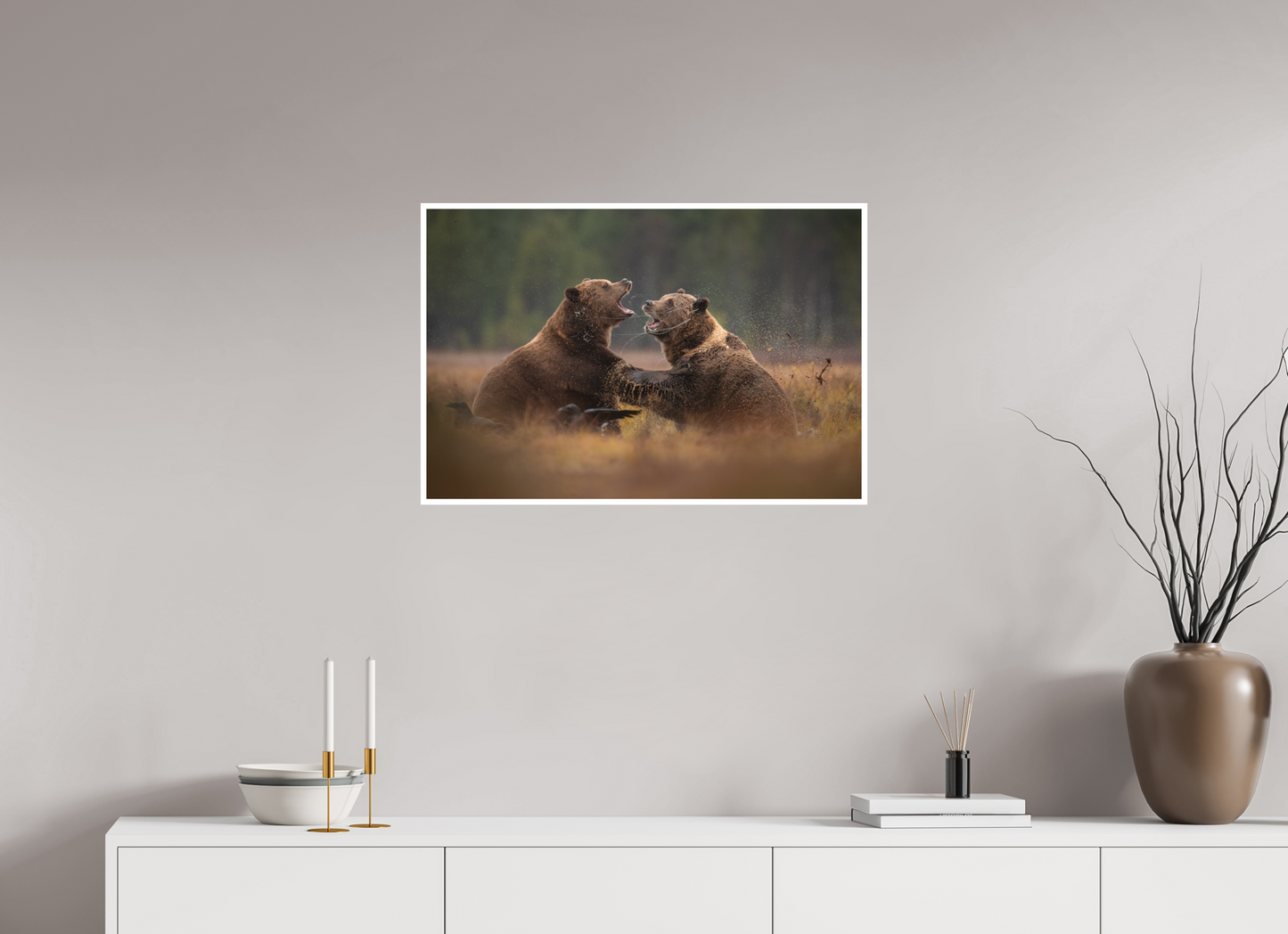 Fighting brown bears