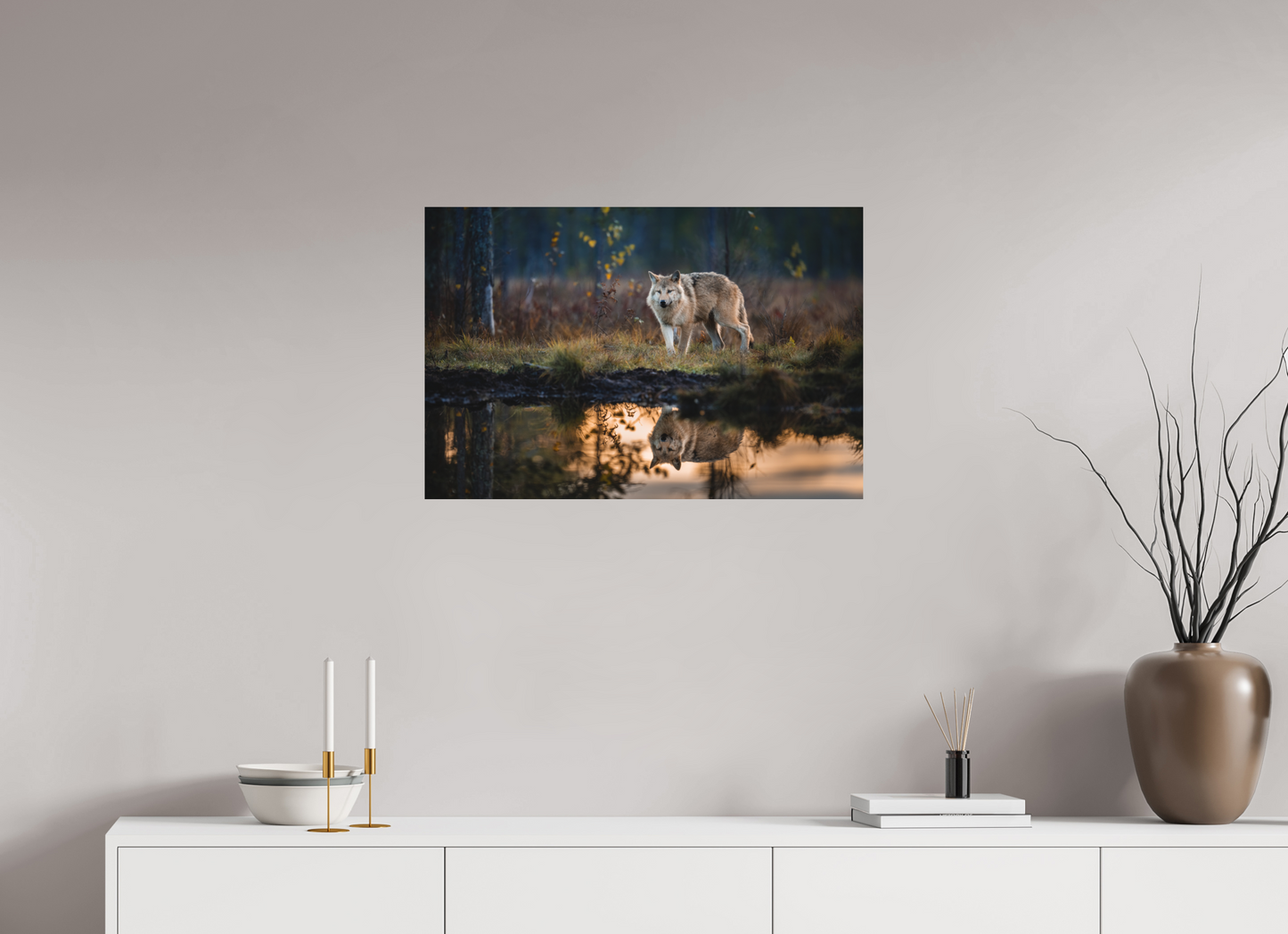 Wolf at the pond