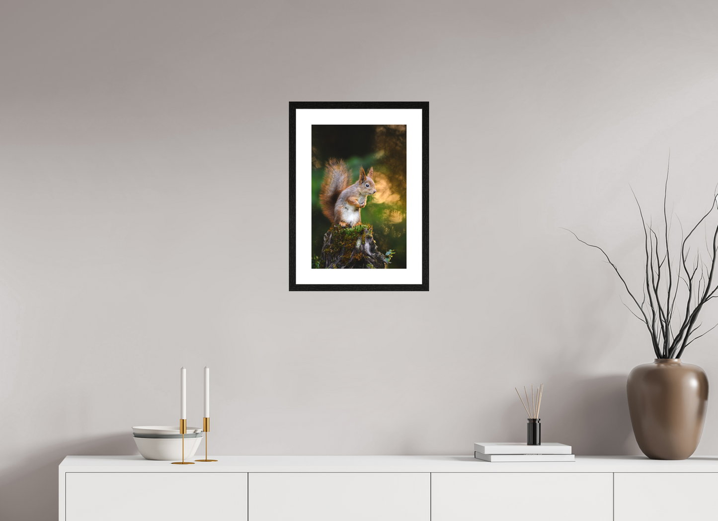 Squirrel in the summer forest
