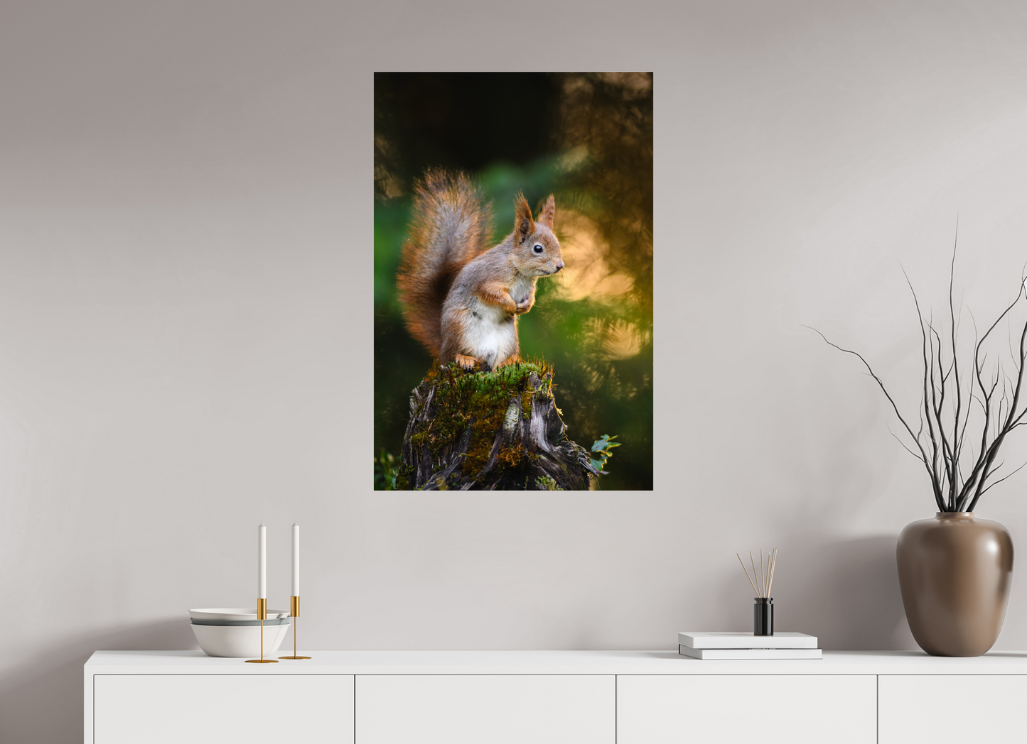 Squirrel in the summer forest