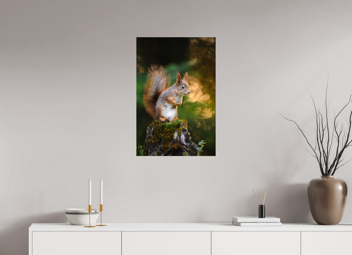 Squirrel in the summer forest